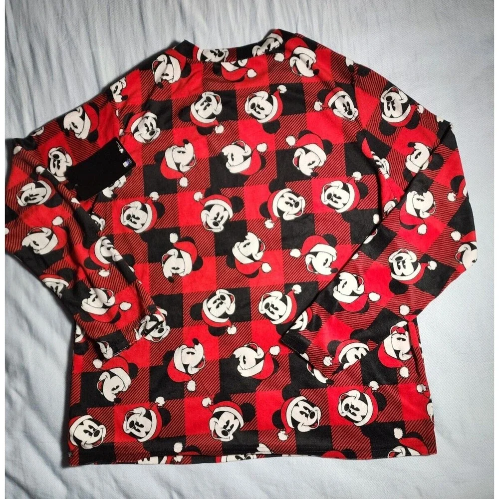 Disney Mickey Mouse Sleepwear Womens Medium Red Plaid Pull Over Long Sleeve NWT - Picture 16 of 16